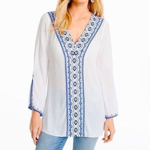 White House Black Market Embroidered Tunic